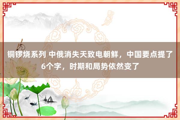 铜锣烧系列 中俄消失天致电朝鲜，中国要点提了6个字，时期和局势依然变了