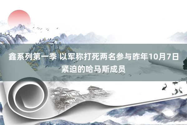 鑫系列第一季 以军称打死两名参与昨年10月7日紧迫的哈马斯成员