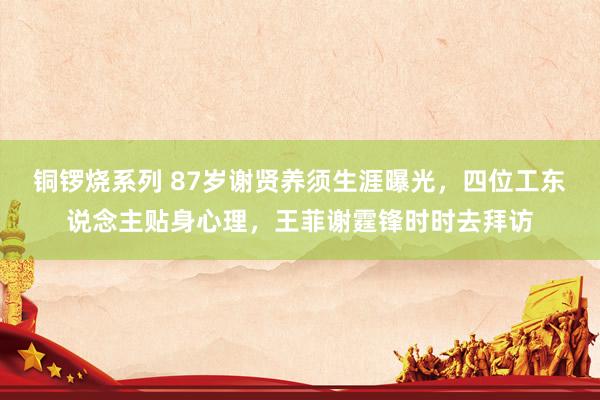 铜锣烧系列 87岁谢贤养须生涯曝光，四位工东说念主贴身心理，王菲谢霆锋时时去拜访