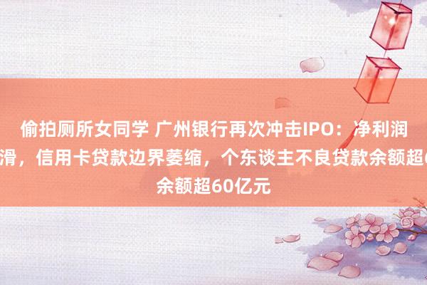 偷拍厕所女同学 广州银行再次冲击IPO：净利润勾搭下滑，信用卡贷款边界萎缩，个东谈主不良贷款余额超60亿元