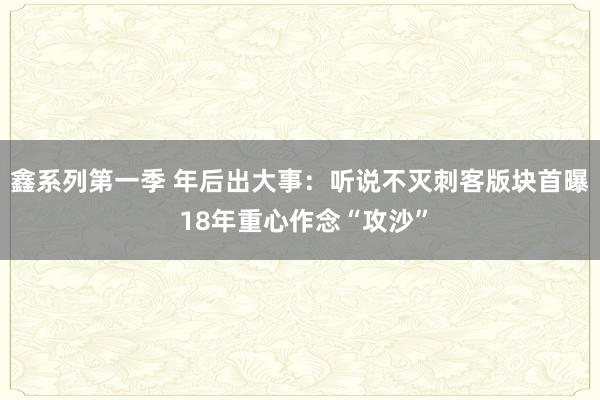 鑫系列第一季 年后出大事：听说不灭刺客版块首曝 18年重心作念“攻沙”