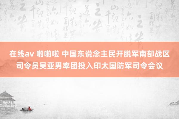 在线av 啪啪啦 中国东说念主民开脱军南部战区司令员吴亚男率团投入印太国防军司令会议