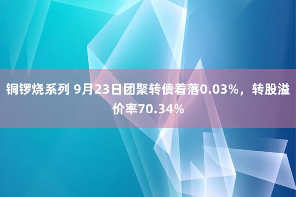 铜锣烧系列 9月23日团聚转债着落0.03%，转股溢价率70.34%