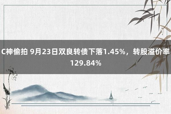 C神偷拍 9月23日双良转债下落1.45%，转股溢价率129.84%