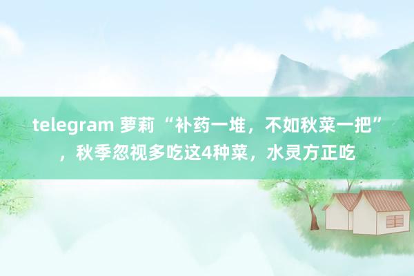 telegram 萝莉 “补药一堆，不如秋菜一把”，秋季忽视多吃这4种菜，水灵方正吃