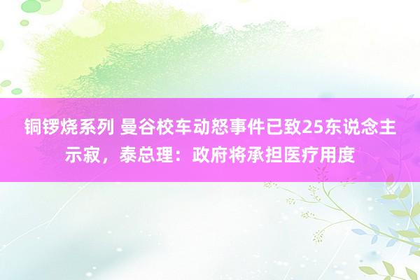 铜锣烧系列 曼谷校车动怒事件已致25东说念主示寂，泰总理：政府将承担医疗用度