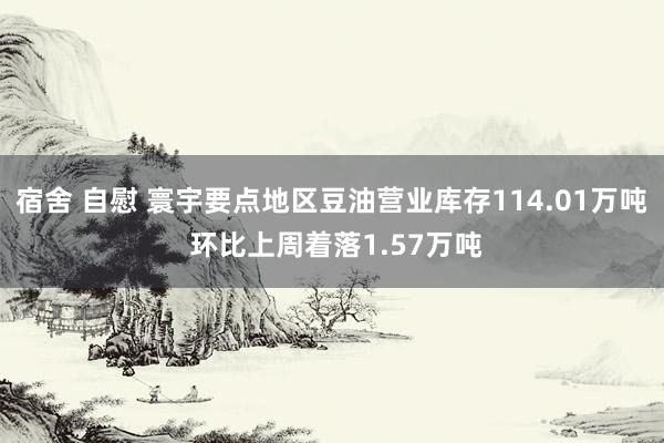 宿舍 自慰 寰宇要点地区豆油营业库存114.01万吨 环比上周着落1.57万吨