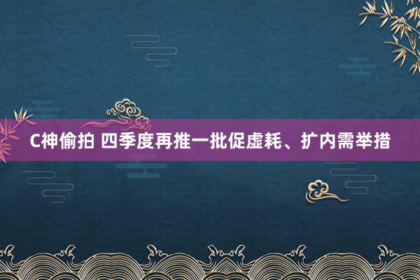 C神偷拍 四季度再推一批促虚耗、扩内需举措