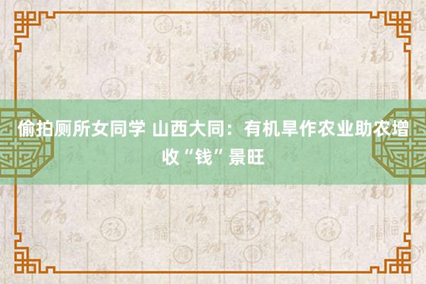 偷拍厕所女同学 山西大同：有机旱作农业助农增收“钱”景旺