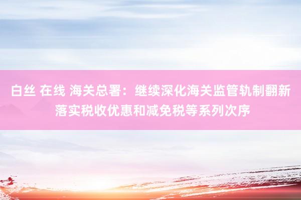 白丝 在线 海关总署：继续深化海关监管轨制翻新 落实税收优惠和减免税等系列次序