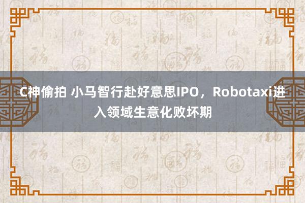 C神偷拍 小马智行赴好意思IPO，Robotaxi进入领域生意化败坏期