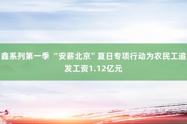 鑫系列第一季 “安薪北京”夏日专项行动为农民工追发工资1.12亿元