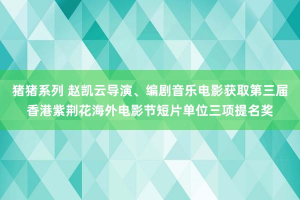 猪猪系列 赵凯云导演、编剧音乐电影获取第三届香港紫荆花海外电影节短片单位三项提名奖