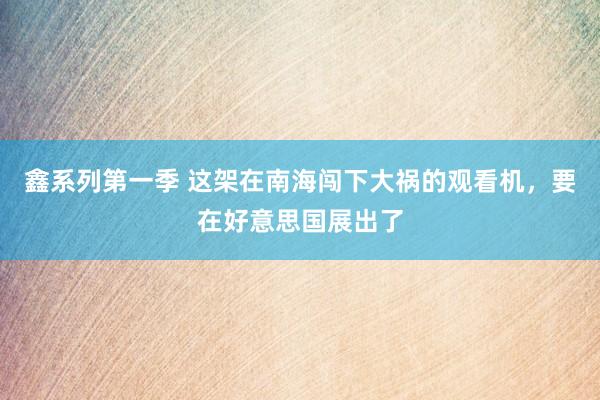 鑫系列第一季 这架在南海闯下大祸的观看机，要在好意思国展出了