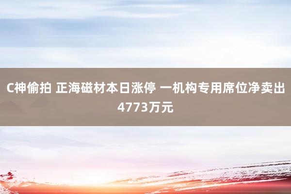 C神偷拍 正海磁材本日涨停 一机构专用席位净卖出4773万元