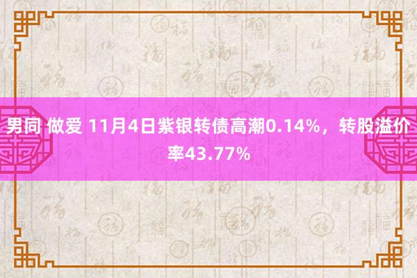 男同 做爱 11月4日紫银转债高潮0.14%，转股溢价率43.77%