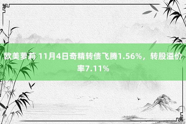 欧美萝莉 11月4日奇精转债飞腾1.56%，转股溢价率7.11%