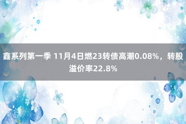 鑫系列第一季 11月4日燃23转债高潮0.08%，转股溢价率22.8%