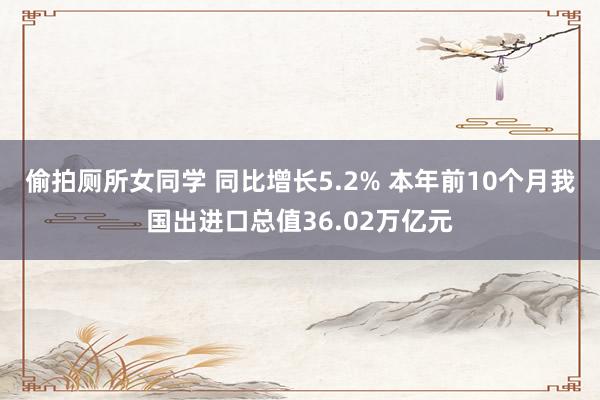 偷拍厕所女同学 同比增长5.2% 本年前10个月我国出进口总值36.02万亿元