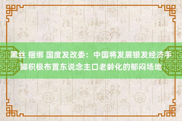 黑丝 捆绑 国度发改委：中国将发展银发经济手脚积极布置东说念主口老龄化的郁闷场地