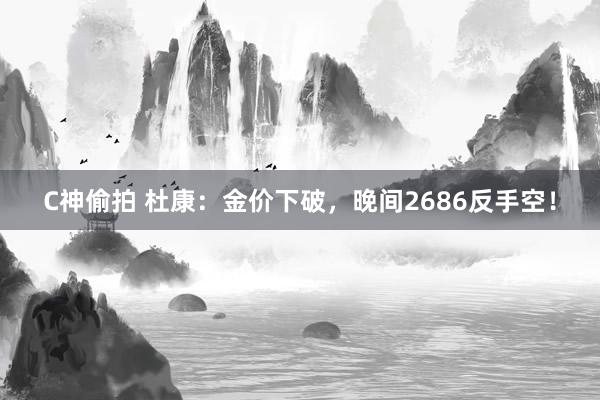 C神偷拍 杜康：金价下破，晚间2686反手空！