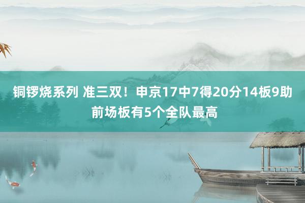 铜锣烧系列 准三双！申京17中7得20分14板9助 前场板有5个全队最高