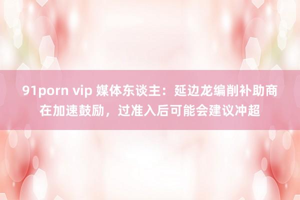 91porn vip 媒体东谈主：延边龙编削补助商在加速鼓励，过准入后可能会建议冲超