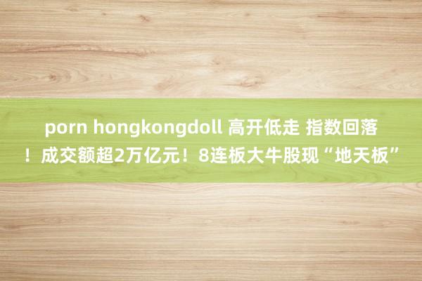 porn hongkongdoll 高开低走 指数回落！成交额超2万亿元！8连板大牛股现“地天板”