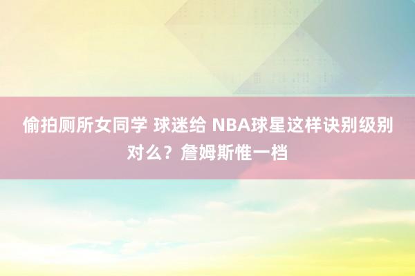 偷拍厕所女同学 球迷给 NBA球星这样诀别级别对么？詹姆斯惟一档