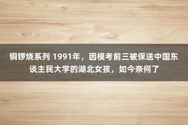 铜锣烧系列 1991年，因模考前三被保送中国东谈主民大学的湖北女孩，如今奈何了