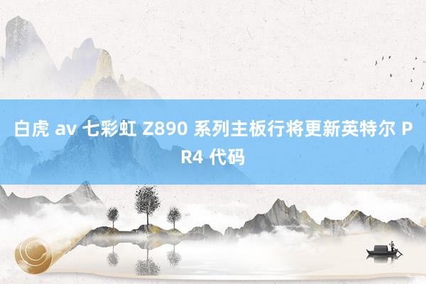 白虎 av 七彩虹 Z890 系列主板行将更新英特尔 PR4 代码