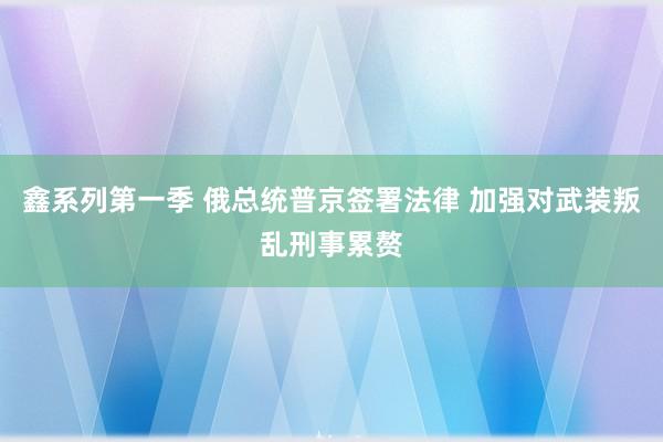 鑫系列第一季 俄总统普京签署法律 加强对武装叛乱刑事累赘