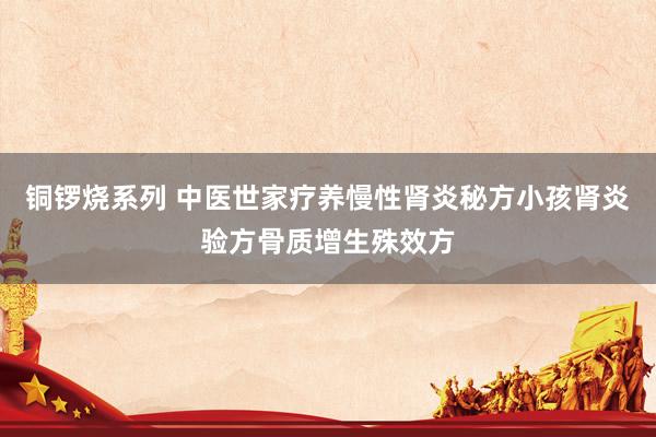 铜锣烧系列 中医世家疗养慢性肾炎秘方小孩肾炎验方骨质增生殊效方