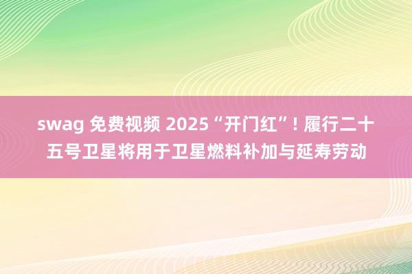 swag 免费视频 2025“开门红”! 履行二十五号卫星将用于卫星燃料补加与延寿劳动