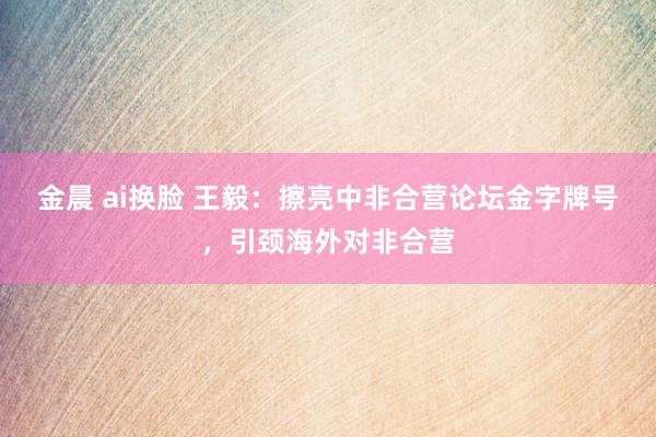 金晨 ai换脸 王毅：擦亮中非合营论坛金字牌号，引颈海外对非合营