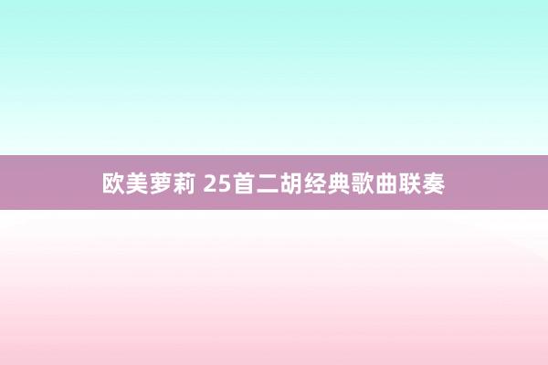 欧美萝莉 25首二胡经典歌曲联奏