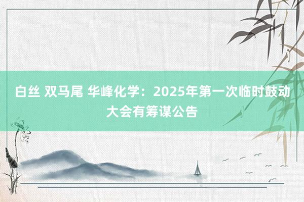 白丝 双马尾 华峰化学：2025年第一次临时鼓动大会有筹谋公告